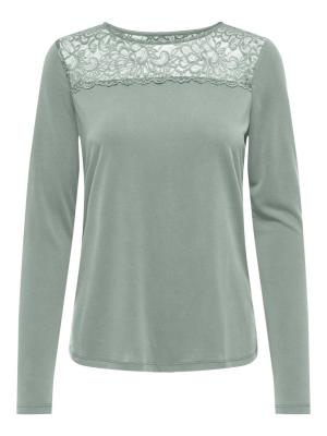 Stylisches Modal-Top mit Details | ONLFREE LIFE L/S O-NECK LACE TOP JR