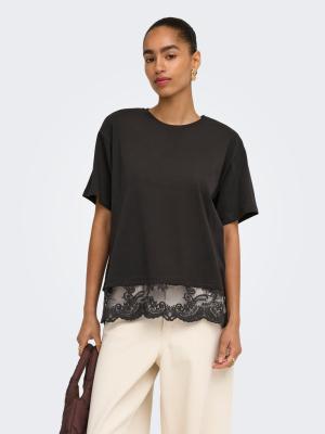 ONLVIVVI S/S LACE BOTTOM TOP JRS NO
