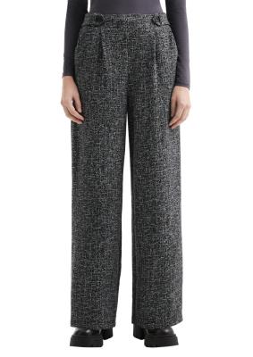 gemusterte Hose mit weitem Bein aus Interlockjersey