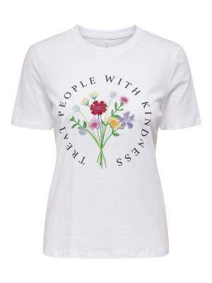 T-Shirt mit Print | ONLEMMA REG S/S FLOWER TOP BOX JRS
