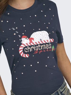 Weihnachtliches T-Shirt für festliche Stimmung | ONLXMAS LIFE YRSA CHRISTMAS S/S TOP