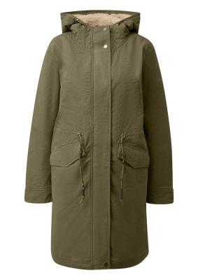 Gefütterter Parka mit Teddyplüsch in der Kapuze