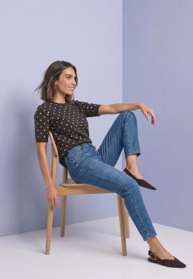short sleeve sweater with dots