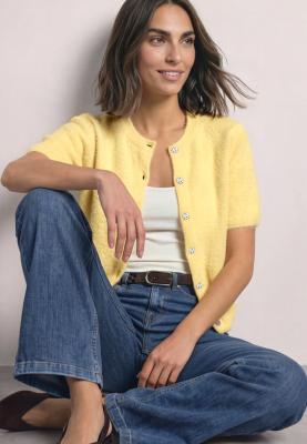 fluffy short sleeve cardigan