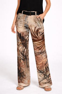 EXOTISCHE ELEGANZ: Beate Heymann Hose mit Palmblatt-Print