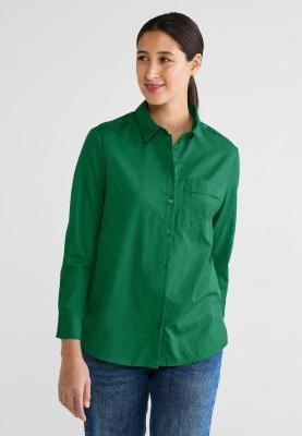 Unifarbene Damenbluse | Cotton office blouse w pocket
