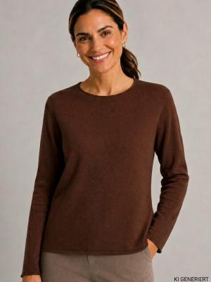 Feinstrickpullover von S. Marlon in Schokobraun