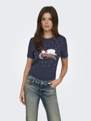 Weihnachtliches T-Shirt für festliche Stimmung | ONLXMAS LIFE YRSA CHRISTMAS S/S TOP