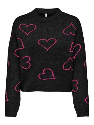 Strickpullover | ONLHAPPIE LS HEART O-NECK KNT