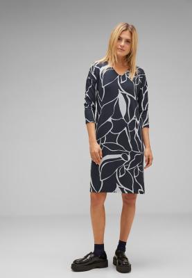 Jacquard Kleid mit Langarm | Dessin T-shirt dress_Moderate