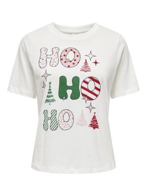 Weihnachtliches T-Shirt „HO HO HO“ | ONLROSIE LIFE S/S TOP BOX XMAS JRS