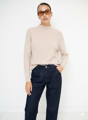 HOCHWERTIGER KLASSIKER: Kaschmir-Mix Pullover mit Rundhalsausschnitt