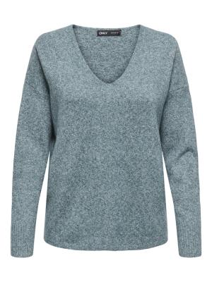 Einfarbiger Strickpullover mit V- Ausschnitt | ONLRICA LIFE L/S V-NECK PULLO KNT N