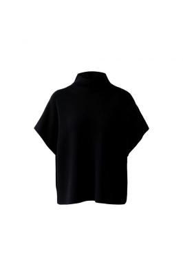 Miss Lagotte Pullover – Moderner Feinstrick mit Stehkragen in Schwarz