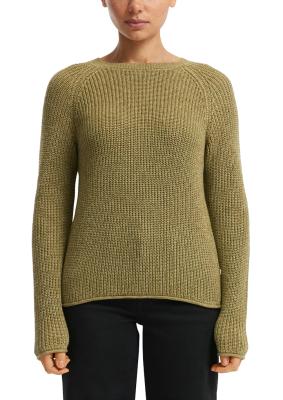 Melierter Strickpullover mit Raglanärmeln