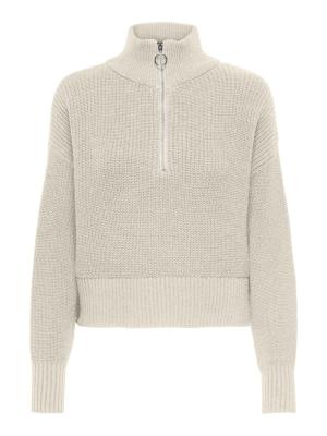 Eleganter Damenpullover mit modernem Reißverschluss-Detail | ONLFOLLY LS HIGH NECK HALF ZIP KNT