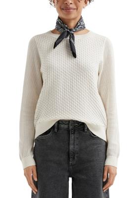 Baumwollpullover mit Ajourmuster