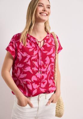 LTD QR Splitneck blouse w smok