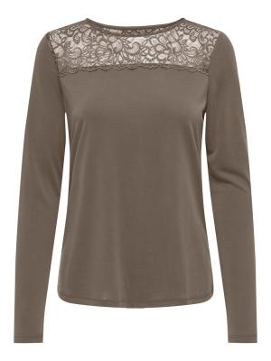 Stylisches Modal-Top mit Details | ONLFREE LIFE L/S O-NECK LACE TOP JR