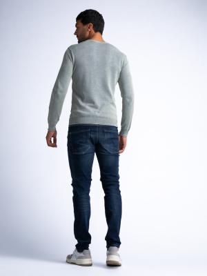 Herren Strickpullover Rundhals in in sage green | Men Knitwear Round Neck Basic