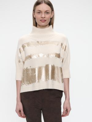 Funkelndes Statement: Der Pullover gold print Jane Lushka < Pullover gold print NB2404