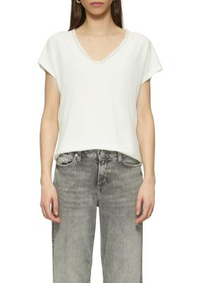 Modalmix-Shirt mit Spitzenblende