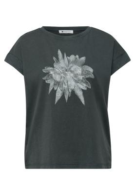 washed shirt w.flower artwork
