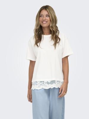 ONLVIVVI S/S LACE BOTTOM TOP JRS NO