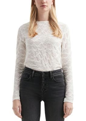 Leicht transparentes Langarmshirt mit speziellem Strukturmuster