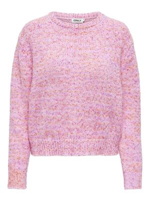 Gemusterter Damen Pullover in Rosa | ONLBEAUTY LS O-NECK CC KNT