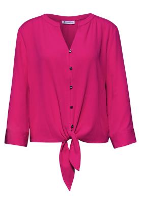 Splitneck blouse w knot detail