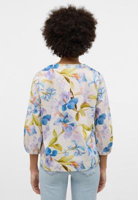 Blumenpower mit Stil – Tunika mit floralem Allover-Print und Puffärmeln | Bluse 7167 R329