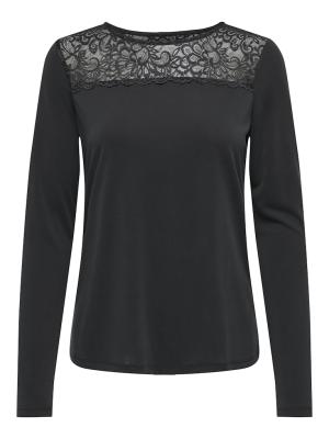 Stylisches Modal-Top mit Details | ONLFREE LIFE L/S O-NECK LACE TOP JR