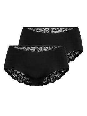 Unterhose mit Spitzen-Detail | ONLCHLOE LACE GLITTER BRIEF 2-PACK