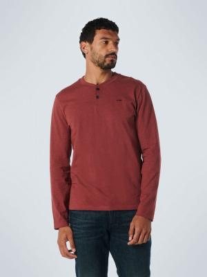 Herren Langarmshirt Rundhals | T-Shirt Long Sleeve Granddad Melange