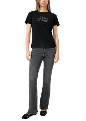 T-Shirt mit Spitzensaum