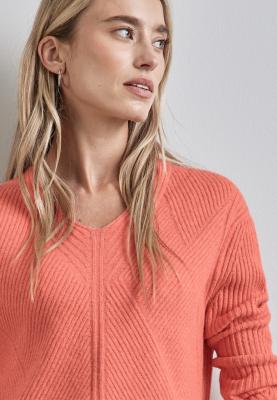 Gemütlicher Damenpullover mit stilvollem V-Ausschnitt | LTD QR_v-neck basic sweater st