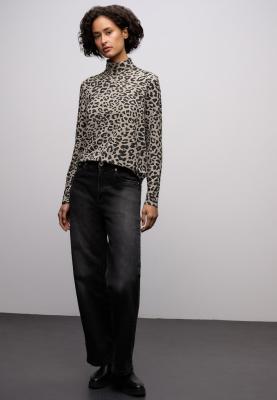 printed basic roll neck shirt