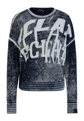 Rundhals Pullover mit sportivem Druck