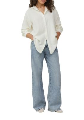 Hemdbluse aus Musselin im Oversize-Schnitt