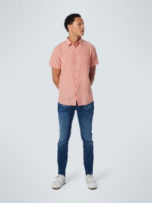 Leinenhemd mit atmungsaktiven Stoff | Shirt Short Sleeve 2 Colour Melange With Linen