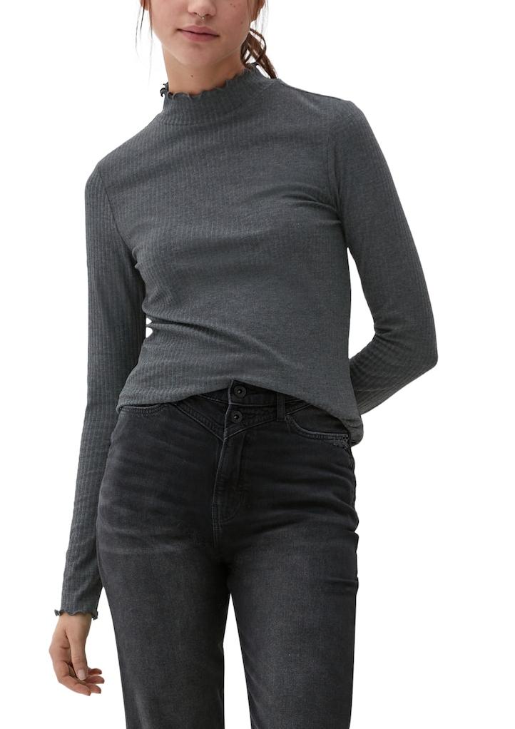INDIGO • Online-Shop Q/S • Viskosestretch • by Langarmshirt Damen Shirts × aus designed Langarmshirt Rühle