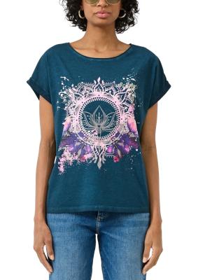 Oversize-Shirt in gewaschener Optik mit Frontprint