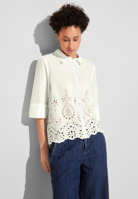 Hemdbluse aus Baumwolle | Feminin crochet shirtcollar bl