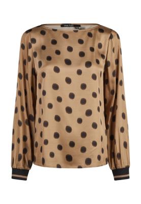 Bluse mit U-Boot Ausschnitt & Print