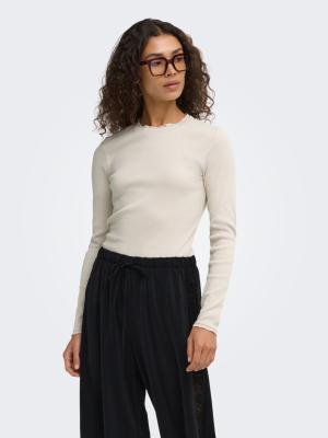ONLLESLIE L/S LACE MIX TOP JRS