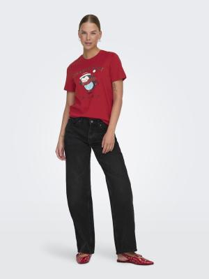T-Shirt mit weihnachtlichem Motiv | ONLKITA LIFE REG S/S TOP BOX XMAS J