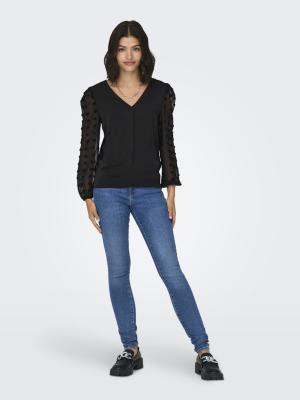 Bluse mit V-Ausschnitt | ONLEMERY LIFE L/S MIX TOP BOX JRS