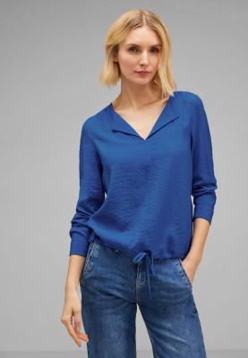 Tunikabluse | Solid Splitneck blouse w tie d