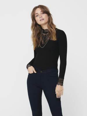 Langarmshirt | ONLTILDE L/S HIGH NECK LACE TOP JRS